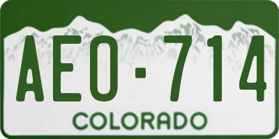 CO license plate AEO714