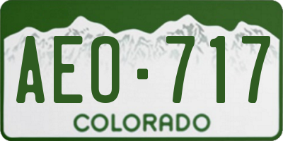 CO license plate AEO717