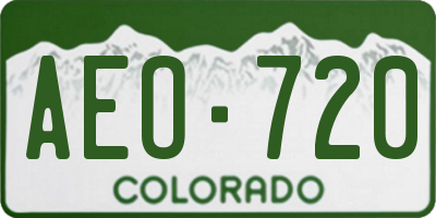 CO license plate AEO720