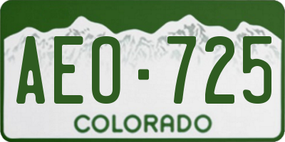 CO license plate AEO725