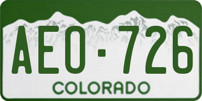 CO license plate AEO726