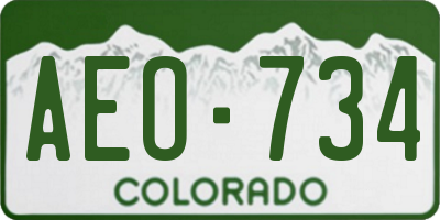 CO license plate AEO734