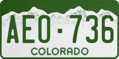 CO license plate AEO736