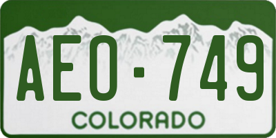 CO license plate AEO749