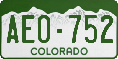 CO license plate AEO752