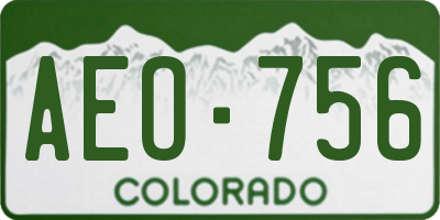 CO license plate AEO756