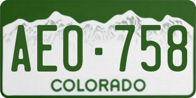 CO license plate AEO758