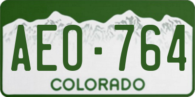 CO license plate AEO764