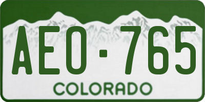 CO license plate AEO765