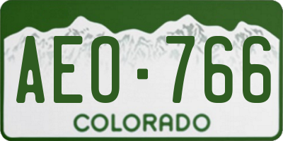 CO license plate AEO766