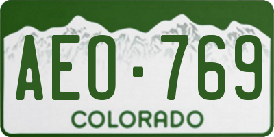 CO license plate AEO769