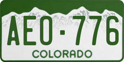 CO license plate AEO776