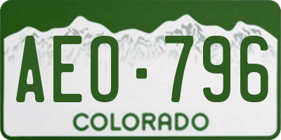 CO license plate AEO796