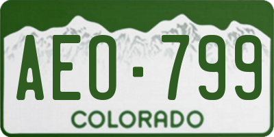 CO license plate AEO799
