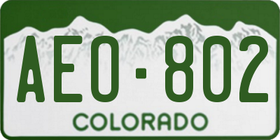 CO license plate AEO802