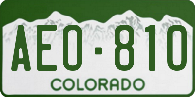 CO license plate AEO810