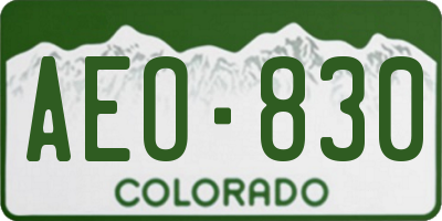 CO license plate AEO830