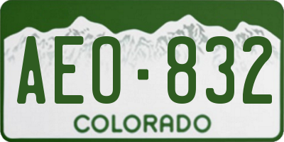 CO license plate AEO832