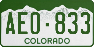 CO license plate AEO833