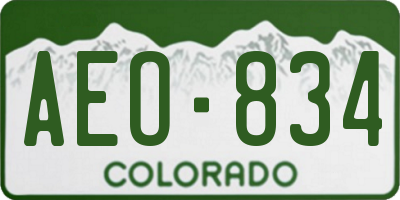 CO license plate AEO834