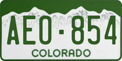 CO license plate AEO854