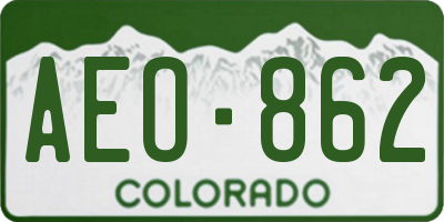 CO license plate AEO862