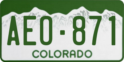 CO license plate AEO871