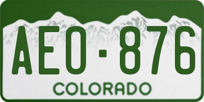 CO license plate AEO876