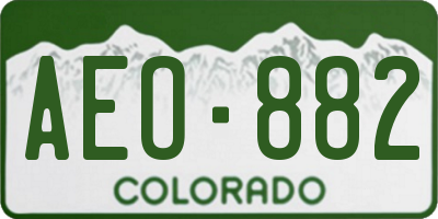 CO license plate AEO882