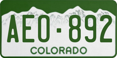 CO license plate AEO892