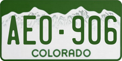 CO license plate AEO906