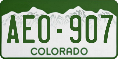 CO license plate AEO907