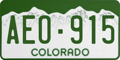 CO license plate AEO915