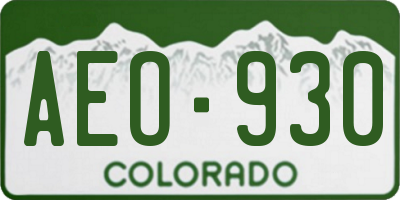 CO license plate AEO930