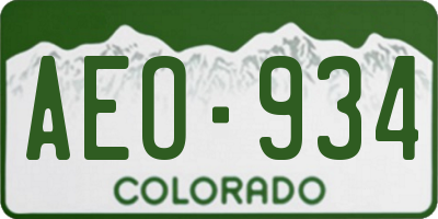 CO license plate AEO934