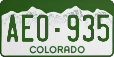 CO license plate AEO935