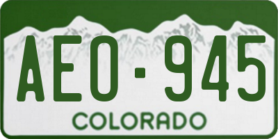 CO license plate AEO945