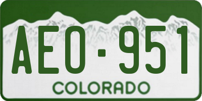 CO license plate AEO951