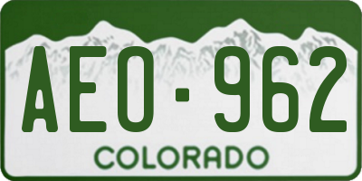 CO license plate AEO962