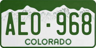 CO license plate AEO968