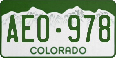 CO license plate AEO978