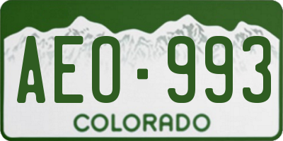 CO license plate AEO993