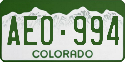 CO license plate AEO994