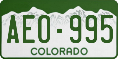 CO license plate AEO995