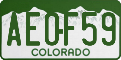 CO license plate AEOF59