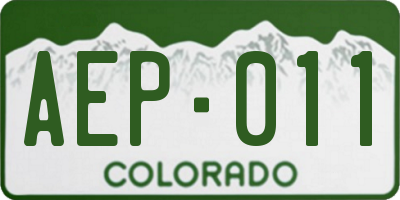 CO license plate AEP011