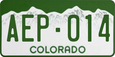 CO license plate AEP014