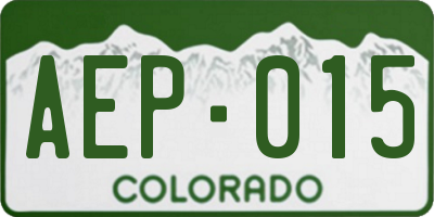 CO license plate AEP015