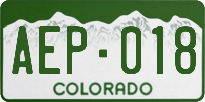 CO license plate AEP018