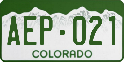 CO license plate AEP021